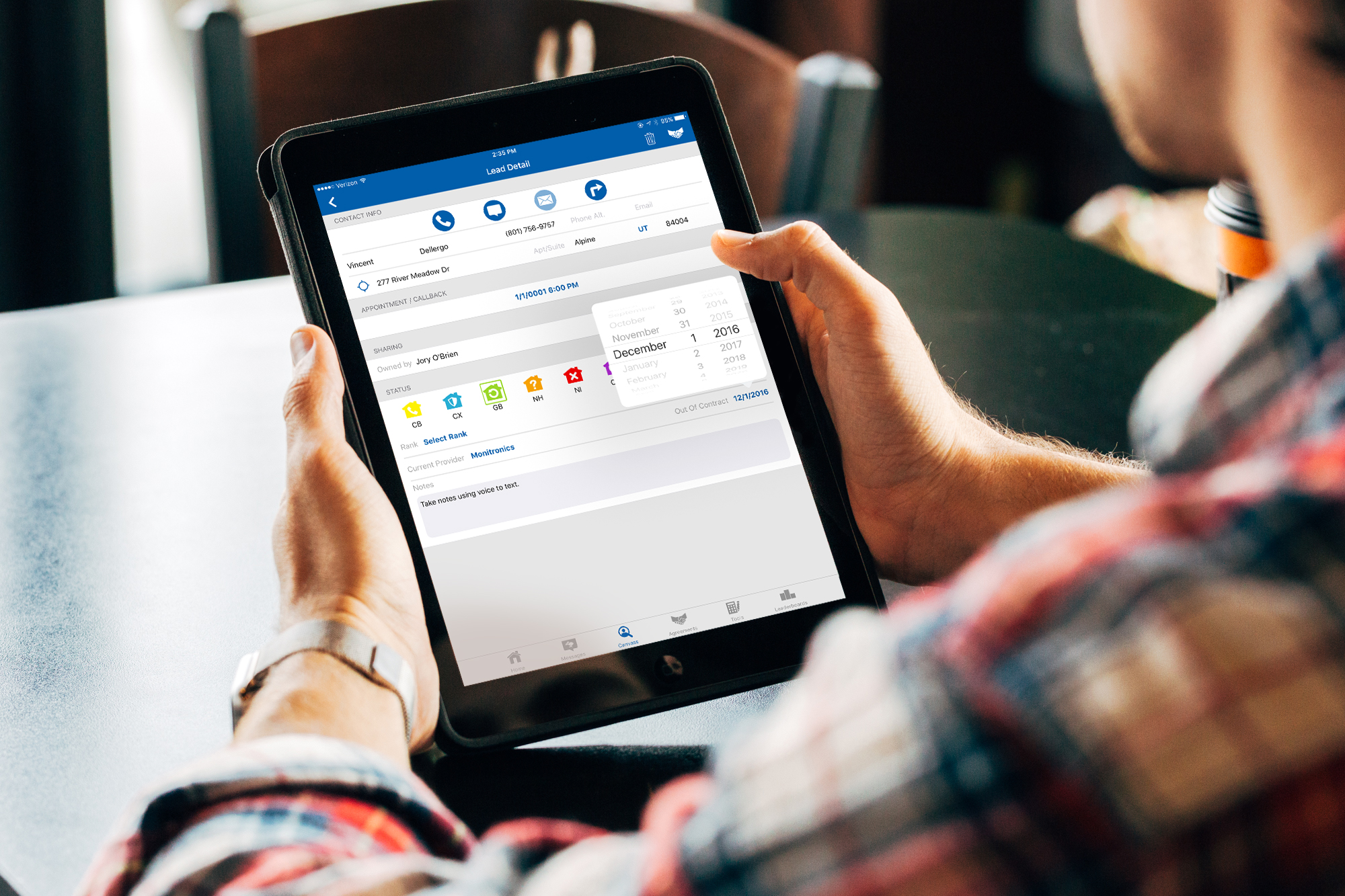 SalesRabbit used on an iPad for field lead capture